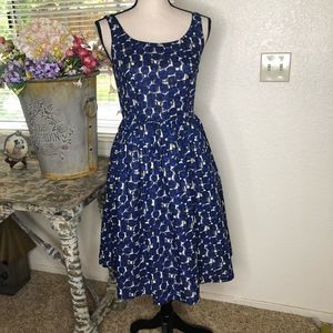 Boden Blue and White Sleeveless Dress